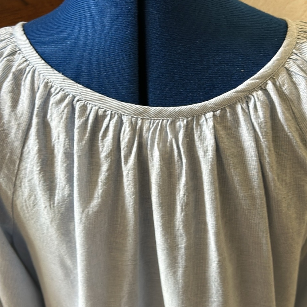 Velvet by Graham & Spencer striped peasant top with embroidery. - Picture 9 of 11